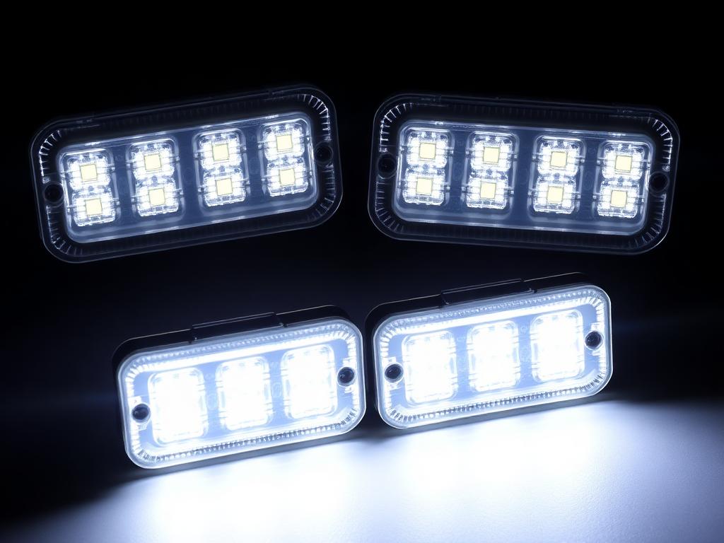 Compact white LED number plate lamps
